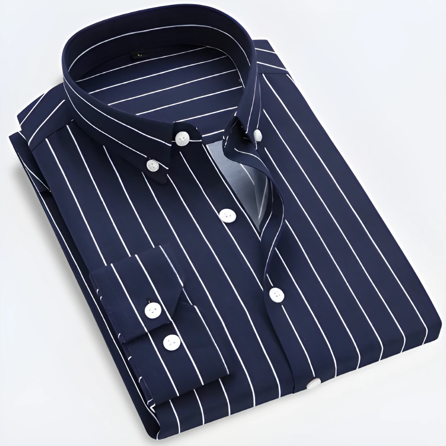 Long-sleeved Shirts for Men | Striped, Tailored Cut | Navy Blue