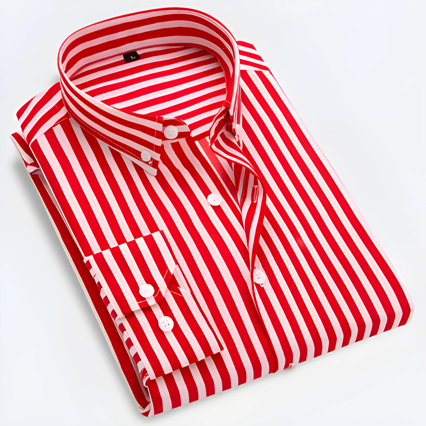 Long-sleeved Shirts for Men | Striped, Tailored Cut | Red