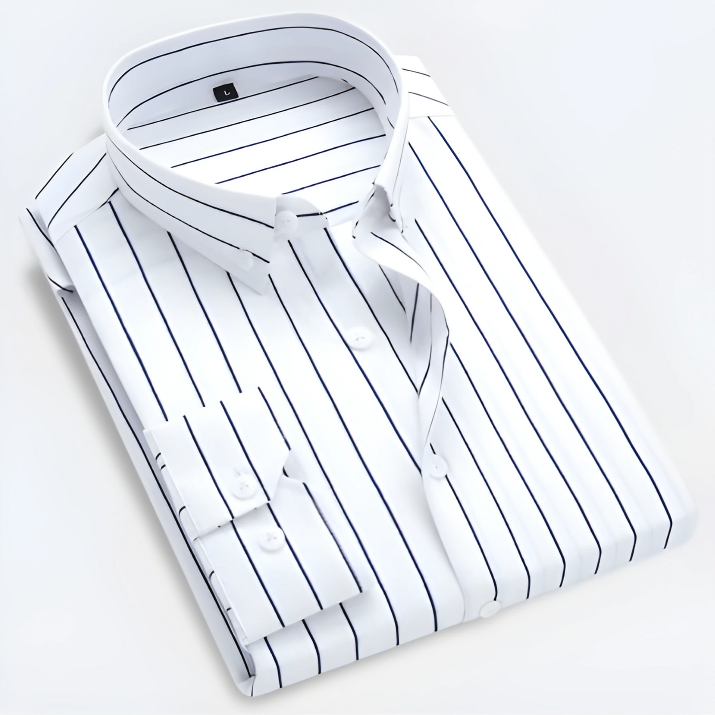 Long-sleeved Shirts for Men | Striped, Tailored Cut | White