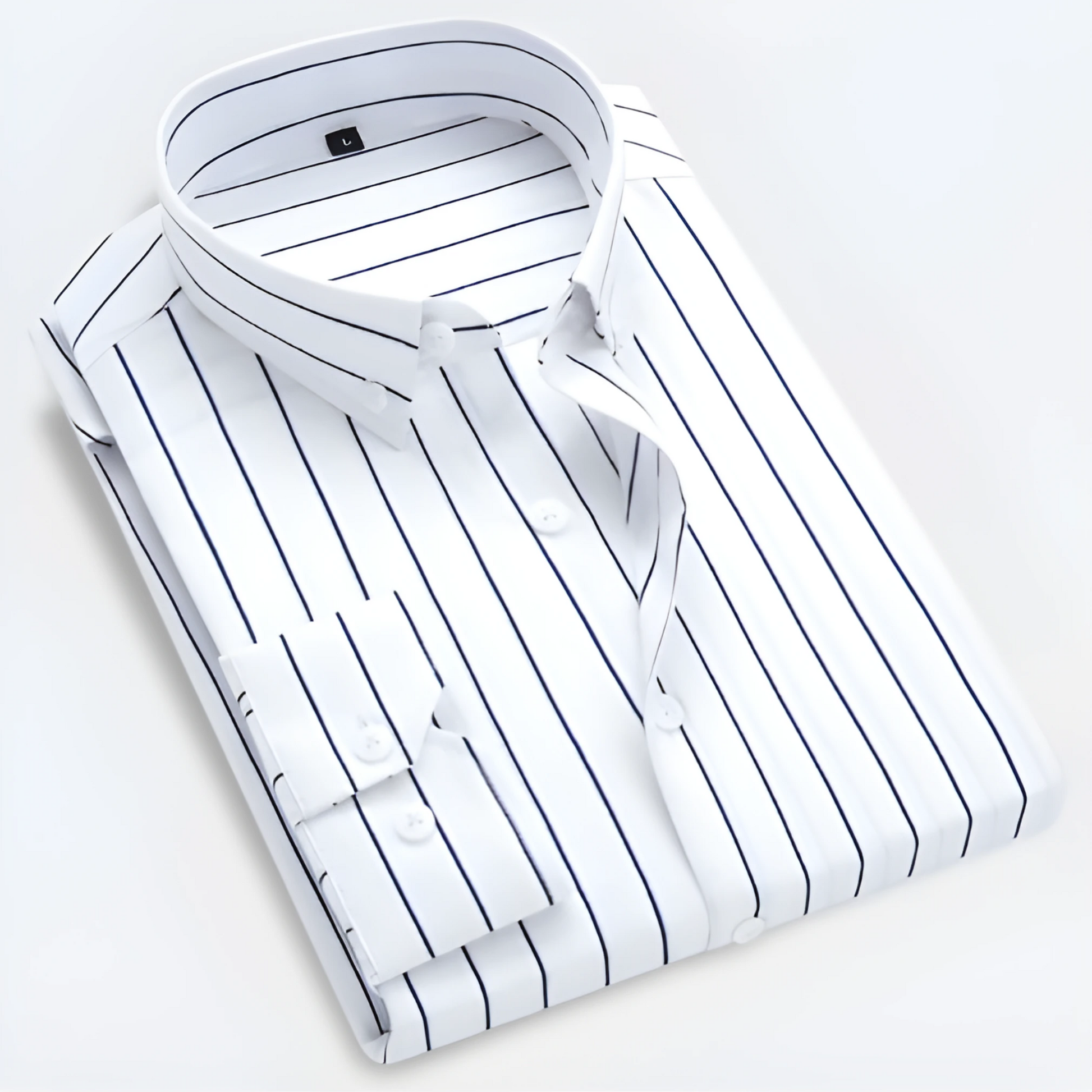 Long-sleeved Shirts for Men | Striped, Tailored Cut | White