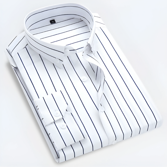 Long-sleeved Shirts for Men | Striped, Tailored Cut | White