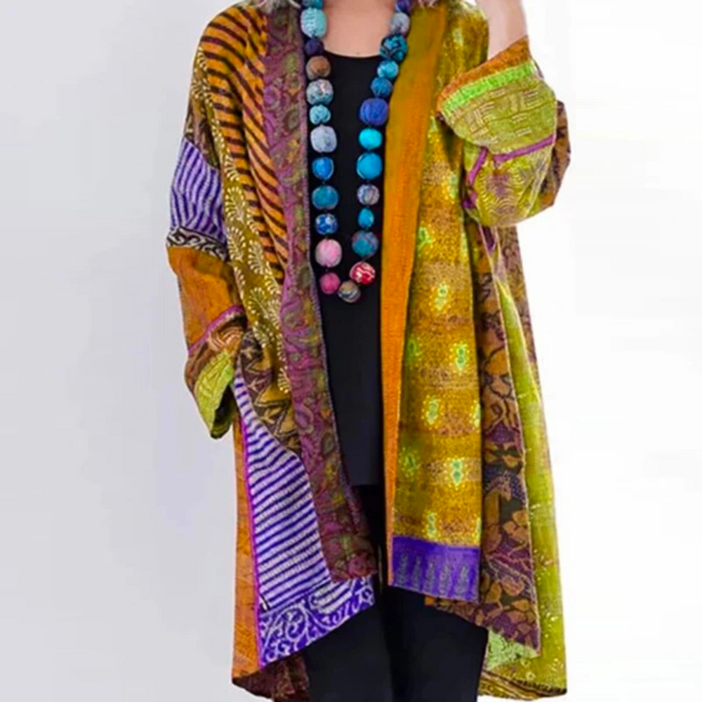Long Cardigan for Women | Lightweight Cotton Blend | Yellow