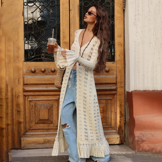Long Cardigan for Women | Loose Fit, Flared Sleeves | Warmth 0