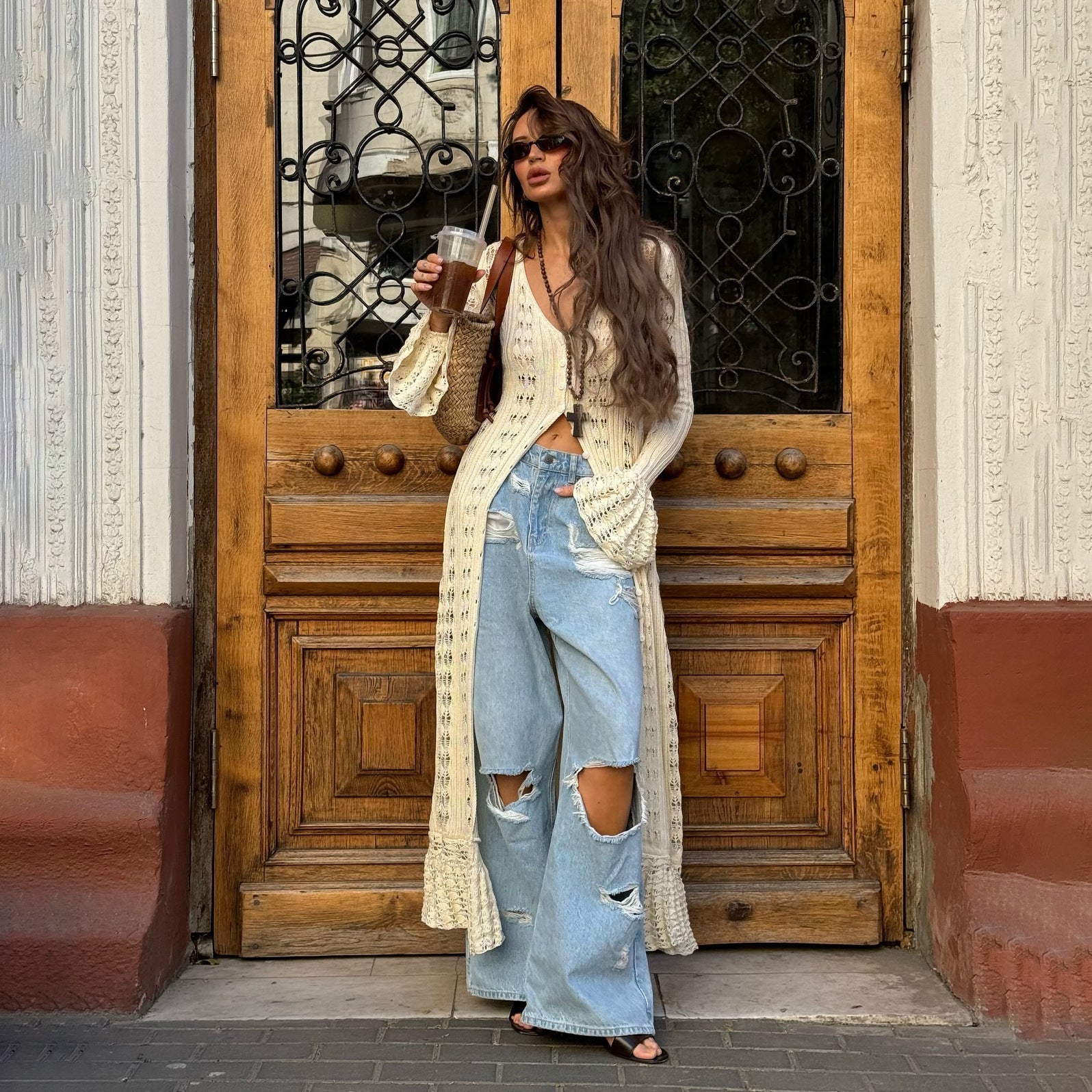 Long Cardigan for Women | Loose Fit, Flared Sleeves | Warmth 1