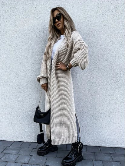 Long Cardigan for Women | Open Design, Ribbed Sleeves | Seasonal Versatility 1