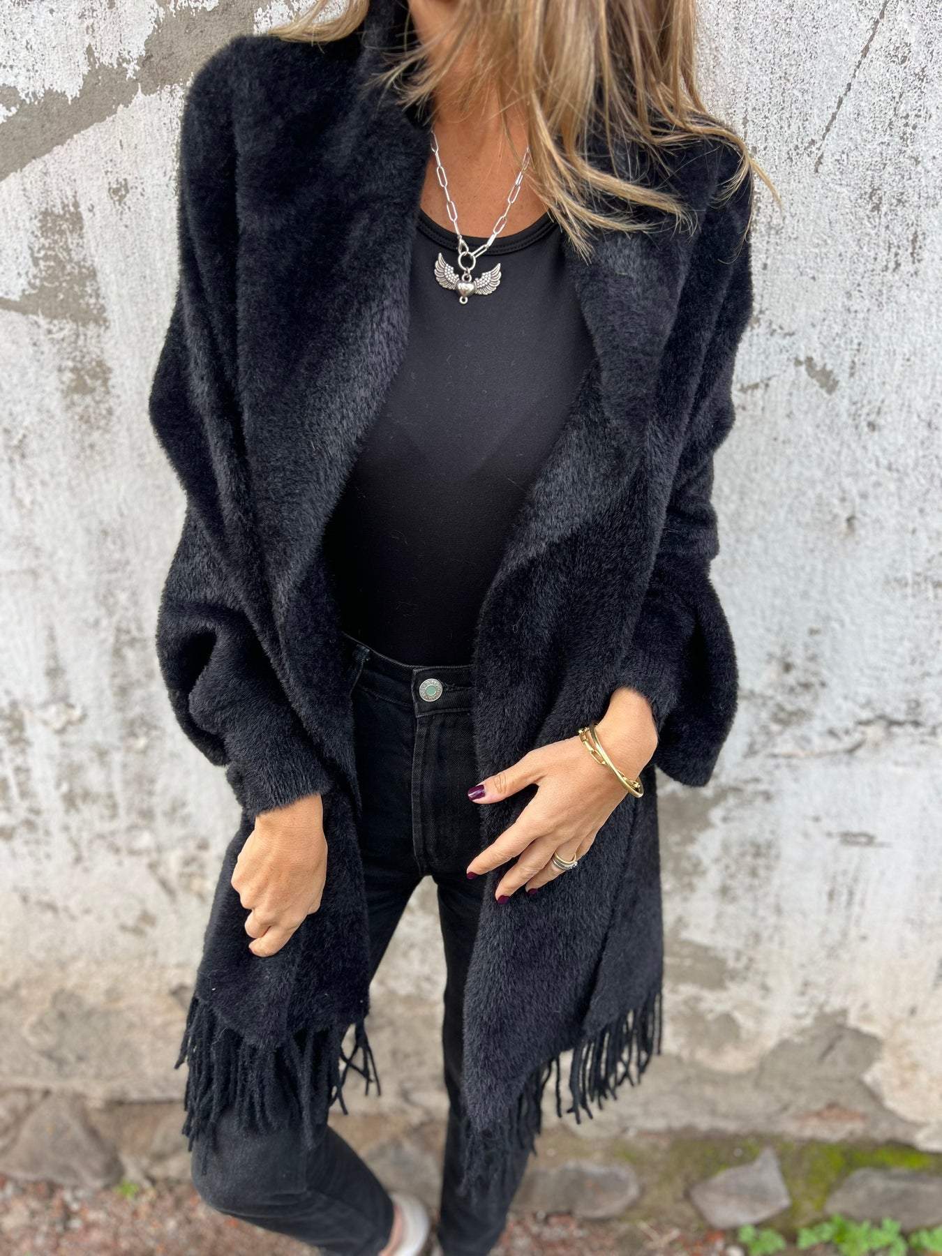 Long Scarf for Women | Lightweight, Soft fabric | Black