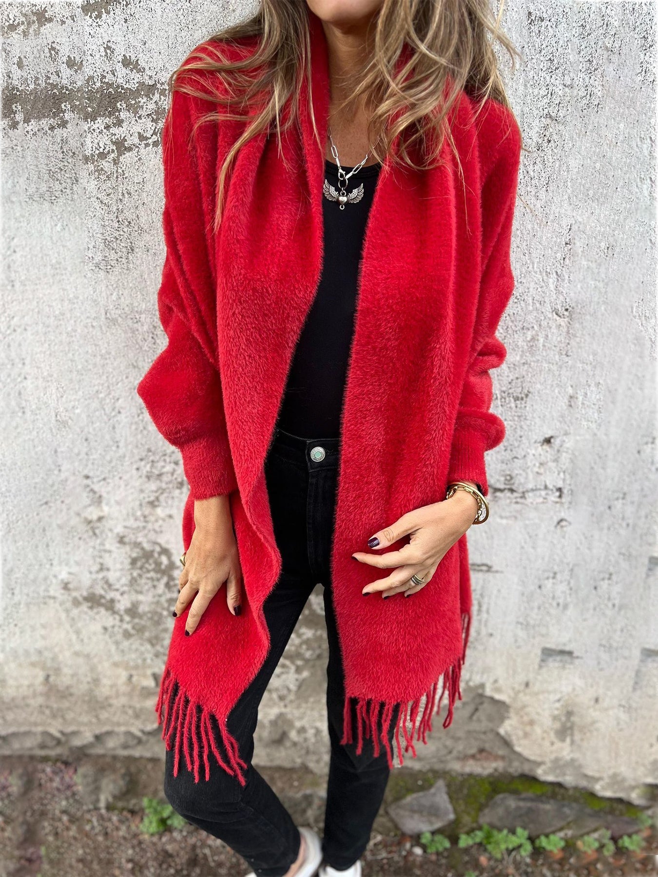 Long Scarf for Women | Lightweight, Soft fabric | Red