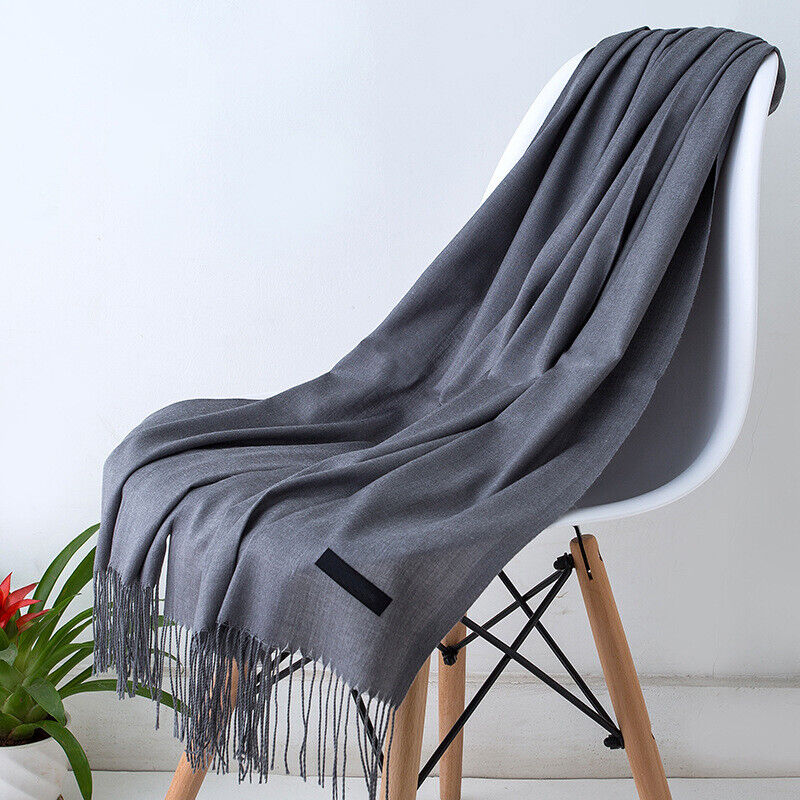 Long Scarf for Women | With Tassels | Gray
