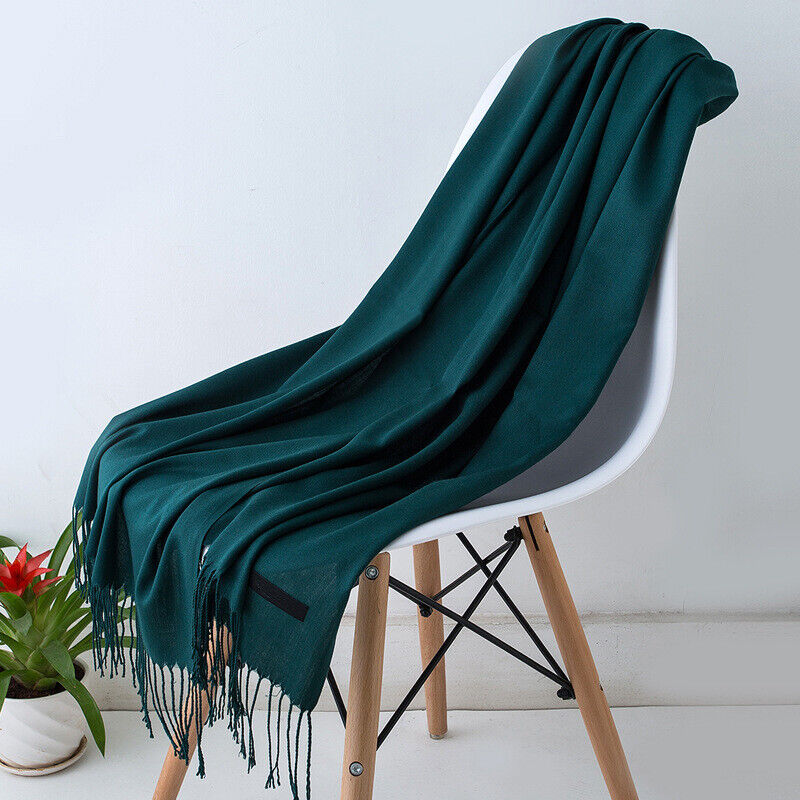 Long Scarf for Women | With Tassels | Green