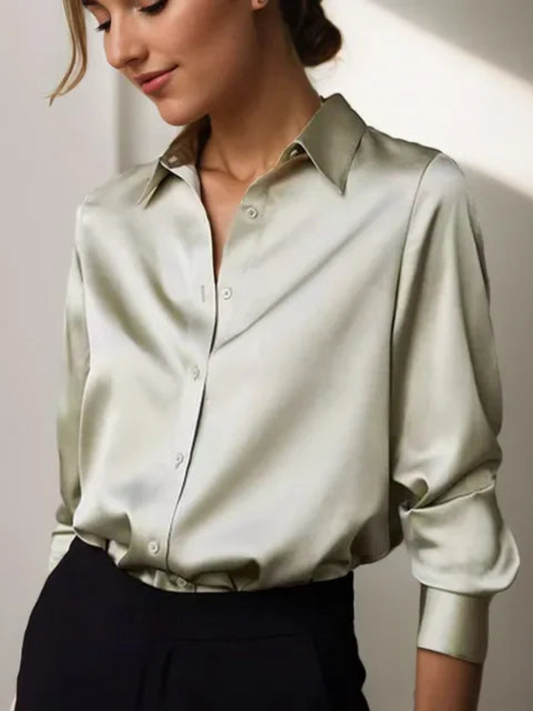 Long Sleeve Blouse  | Versatile Style | Olive Green
