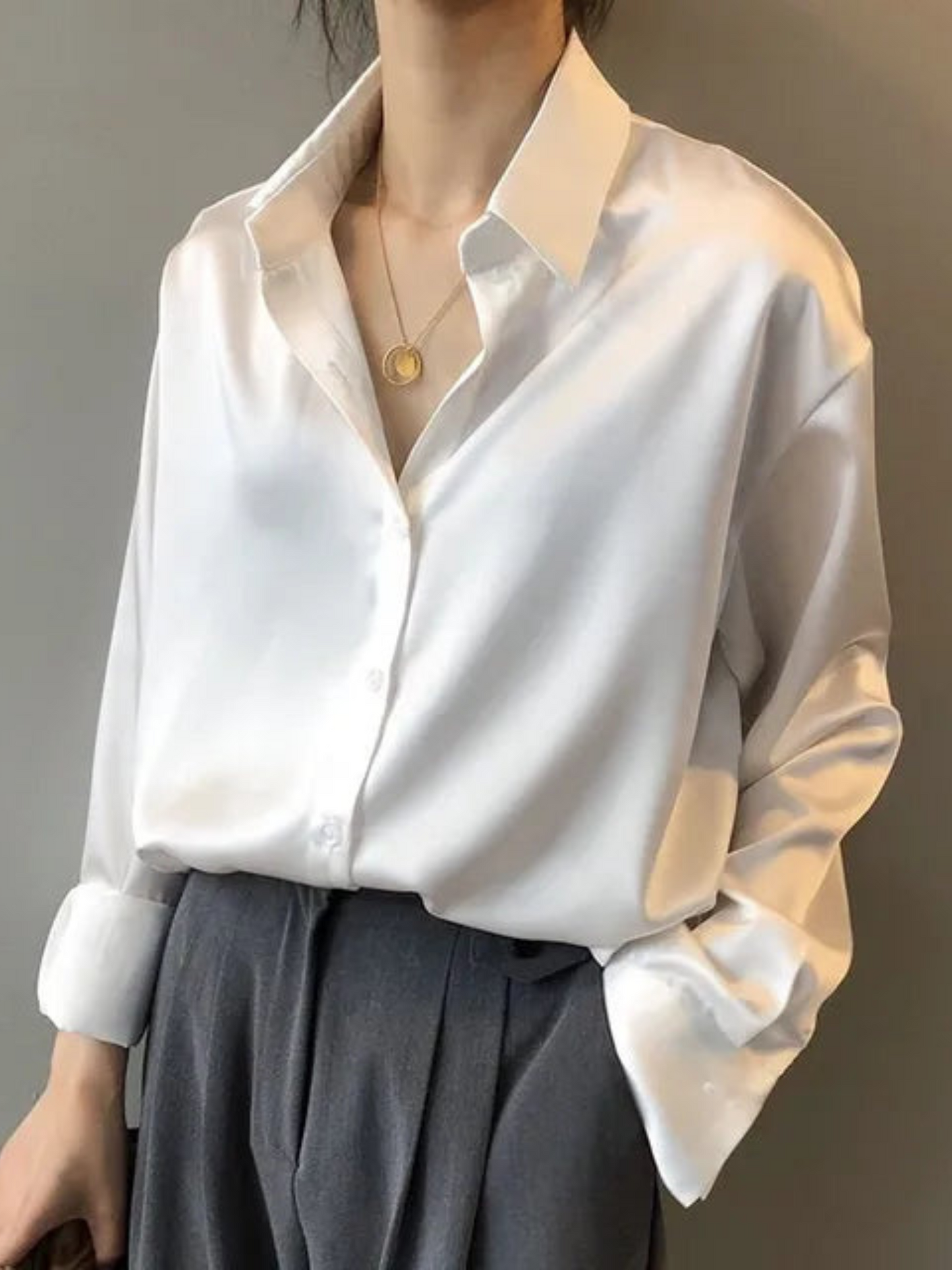 Long Sleeve Blouse  | Versatile Style | White