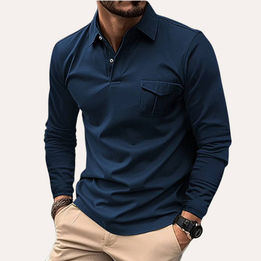 Long Sleeve Polo Shirt for Men | Timeless Design | Dark gray