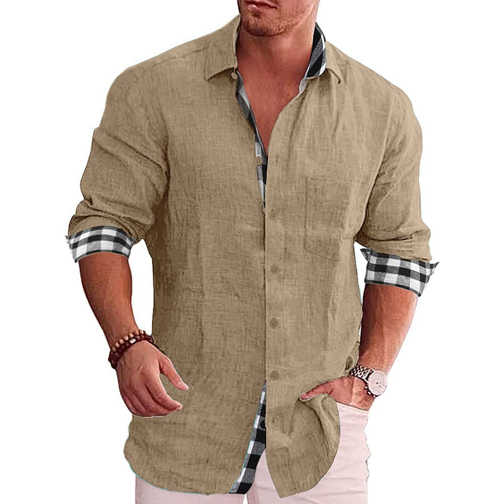 Long Sleeve Shirt for Men | Checked Design | Brown
