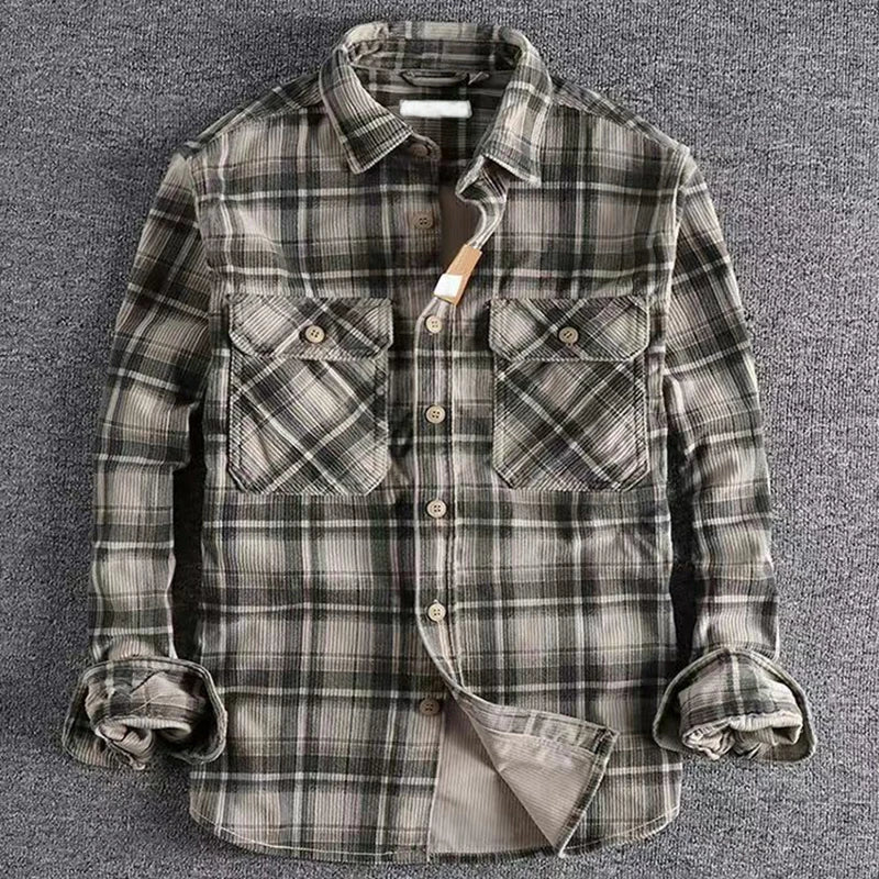 Long Sleeve Shirt for Men |  Classic button-front closure | Dark Gray