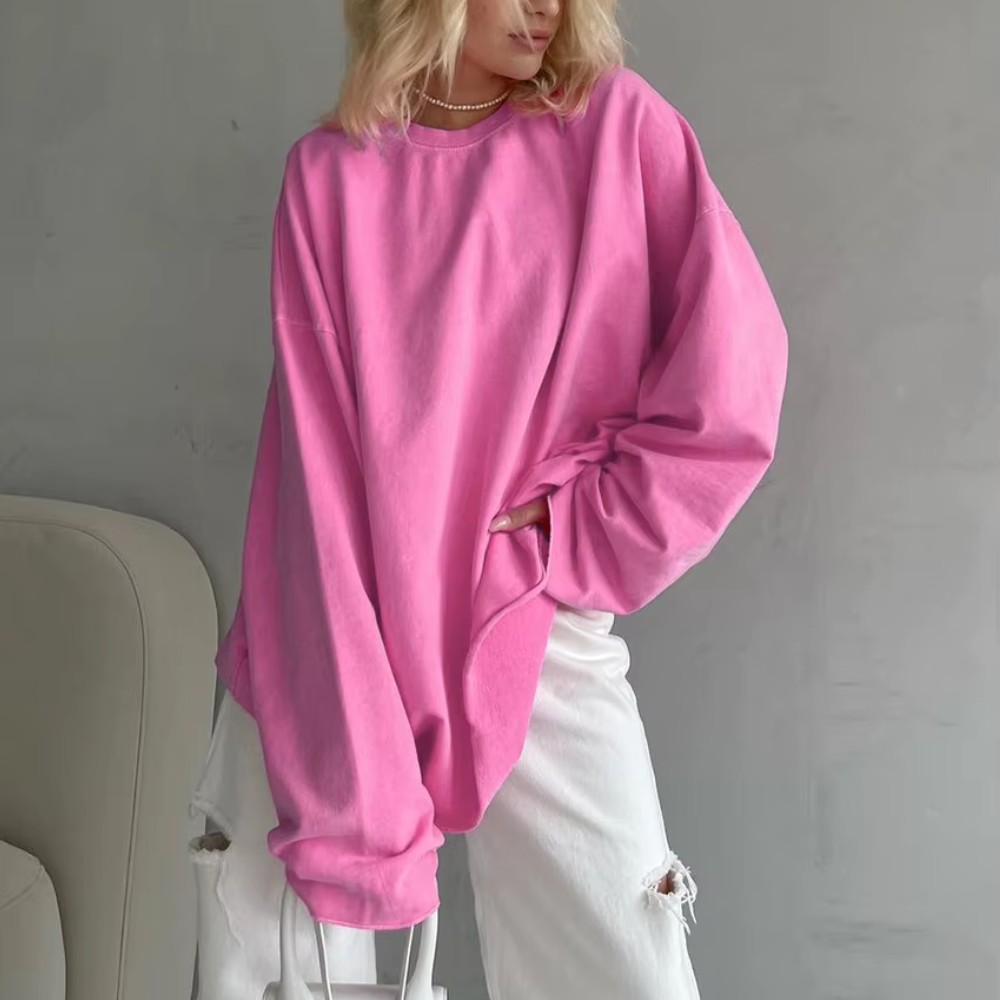 Long Sleeve Shirt for Women | Lightweight Casual Fit | Pink