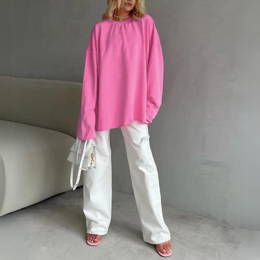 Long Sleeve Shirt for Women | Lightweight Casual Fit | Pink1