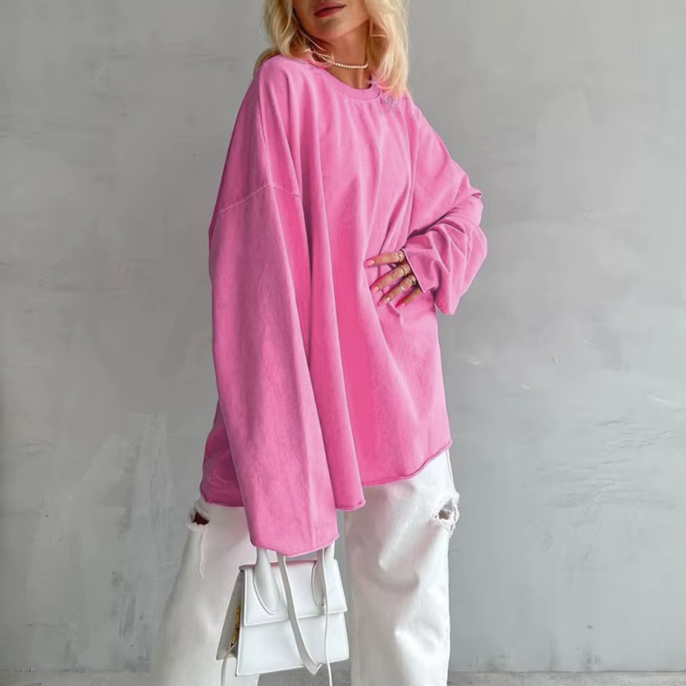 Long Sleeve Shirt for Women | Lightweight Casual Fit | Pink2