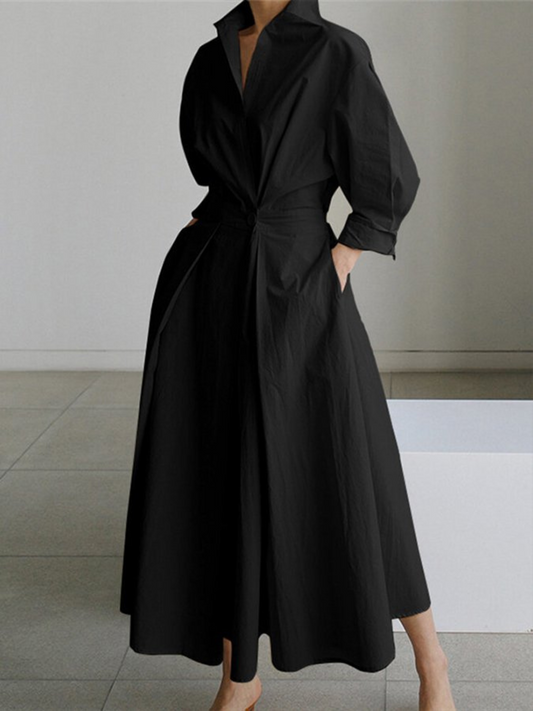 Long Sleeve Summer Dress | Modern Design | Black