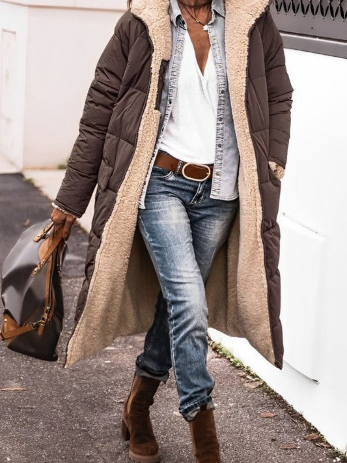 Long Winter Coat for Women, Hooded | Winter | Brown