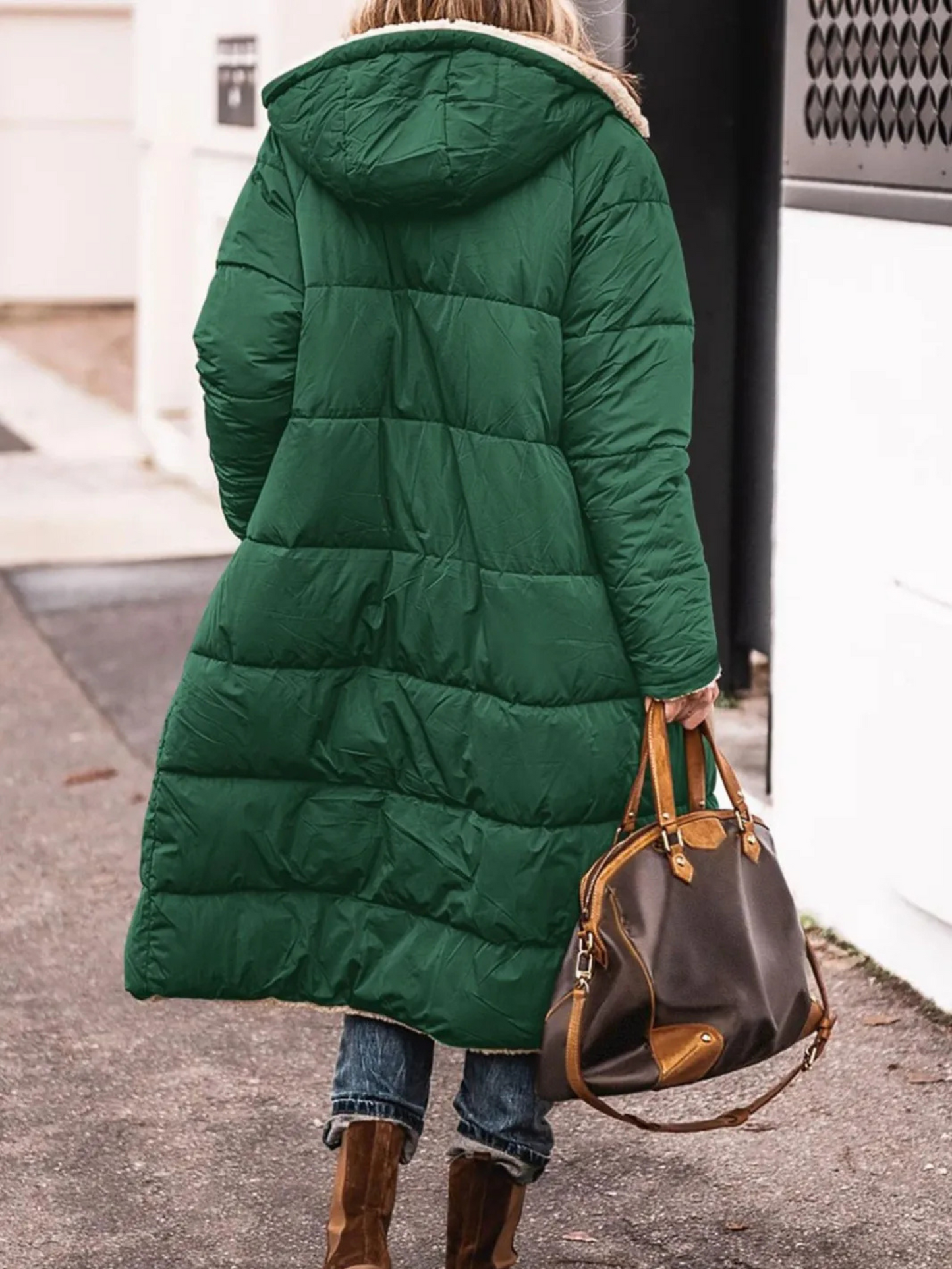 Long Winter Coat for Women, Hooded | Winter | Green