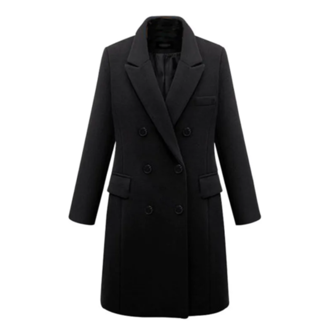 Long Winter Coat for Women | Modern Design | Black