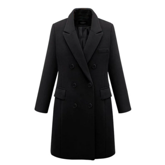 Long Winter Coat for Women | Modern Design | Black