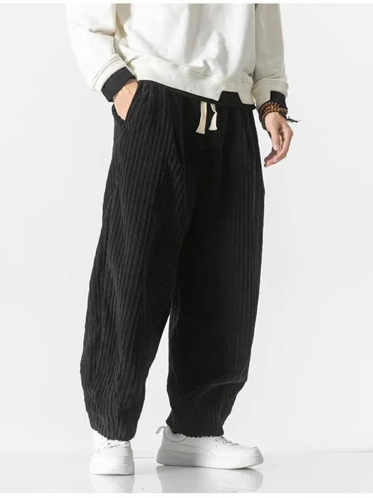 Loose Straight Pants for Men | Relaxed Fit | Black