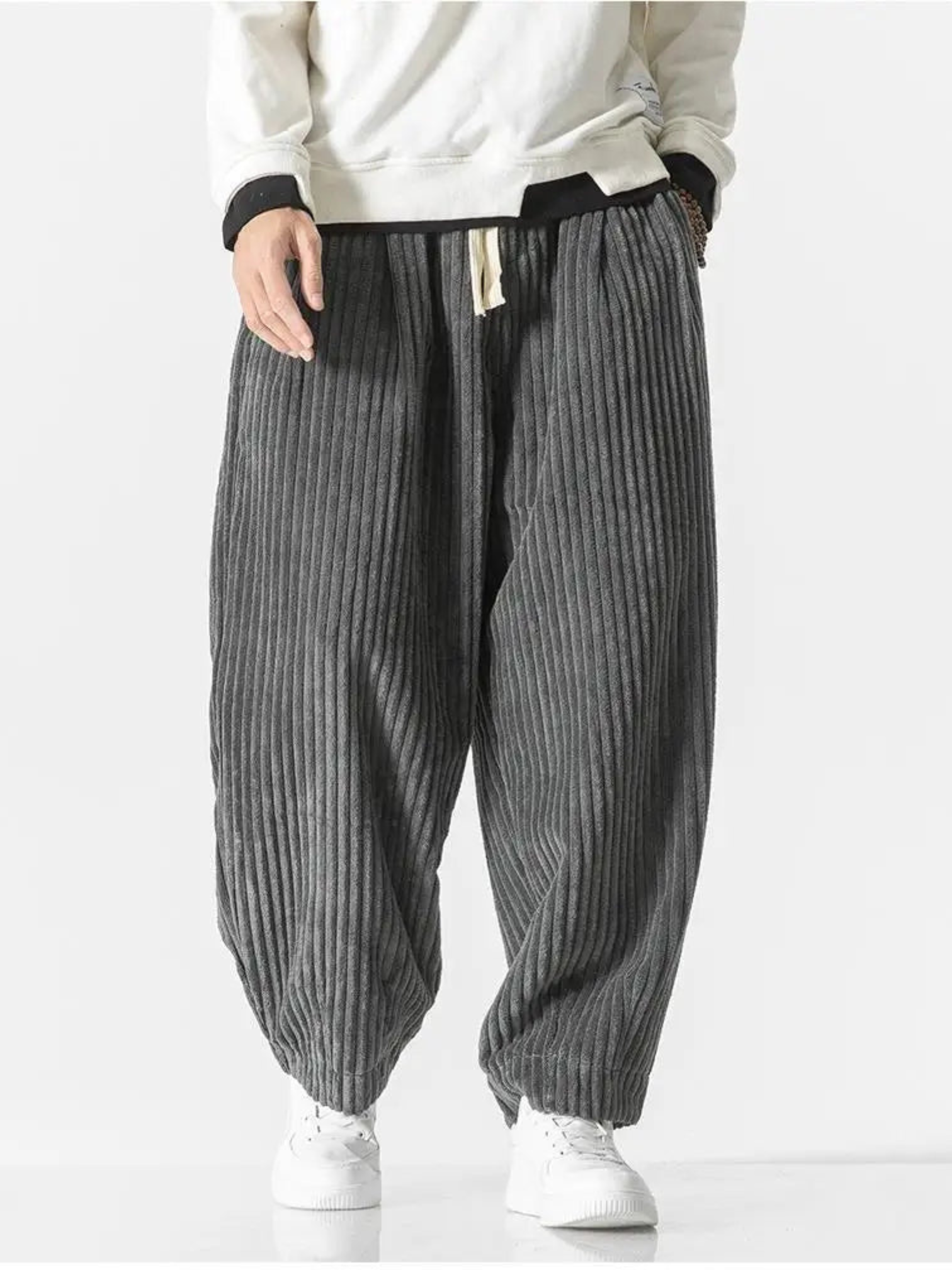 Loose Straight Pants for Men | Relaxed Fit | Gray