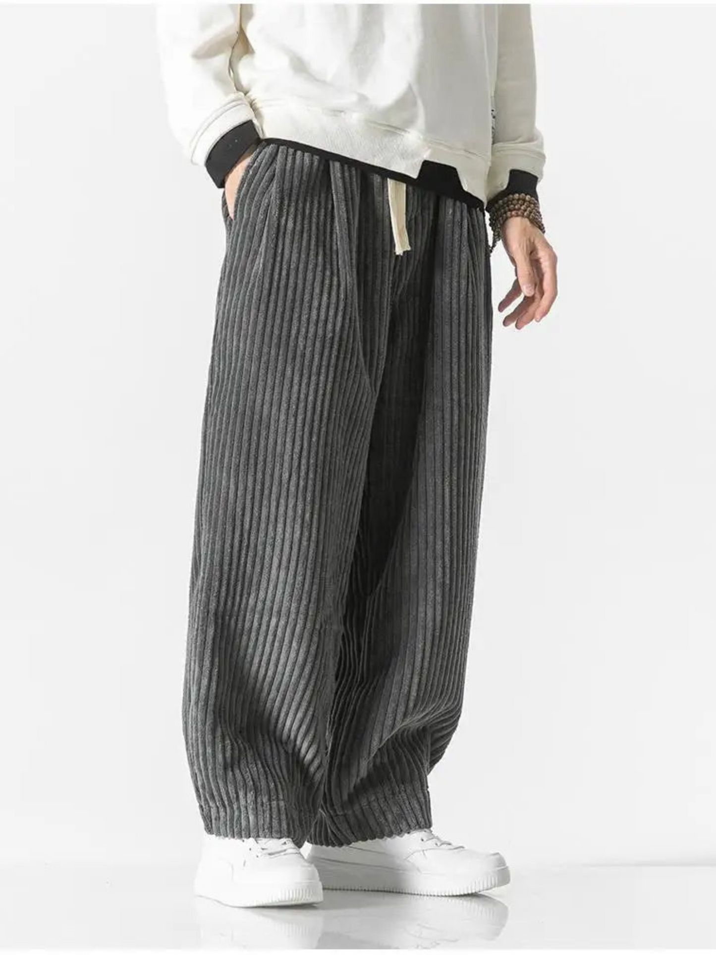 Loose Straight Pants for Men | Relaxed Fit | Gray1