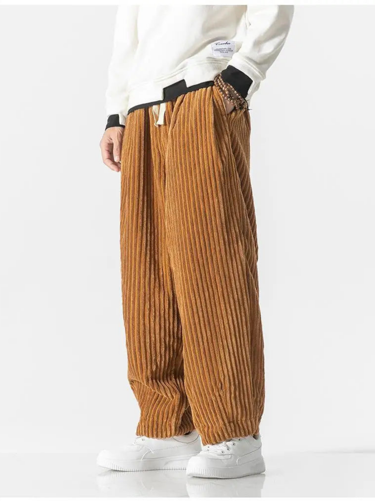 Loose Straight Pants for Men | Relaxed Fit | Light Brown