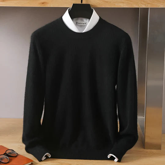 O-neck Cashmere Sweater for Men | Lightweight