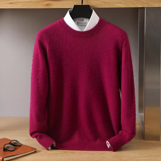 O-neck Cashmere Sweater for Men | Lightweight