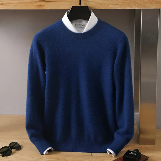 O-neck Cashmere Sweater for Men | Lightweight