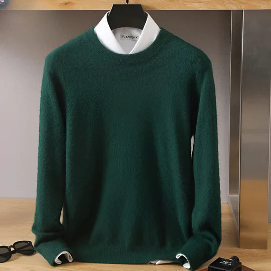 O-neck Cashmere Sweater for Men | Lightweight