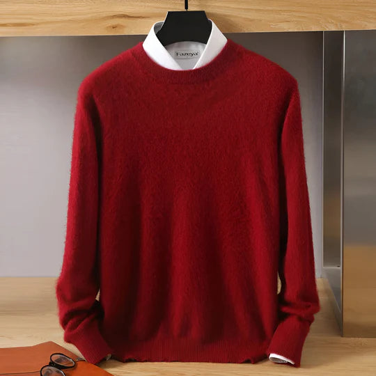 O-neck Cashmere Sweater for Men | Lightweight