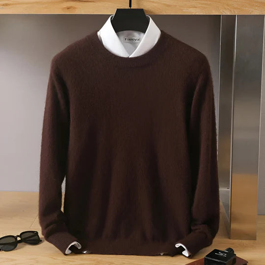 O-neck Cashmere Sweater for Men | Lightweight