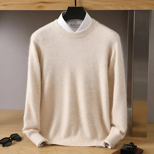O-neck Cashmere Sweater for Men | Lightweight
