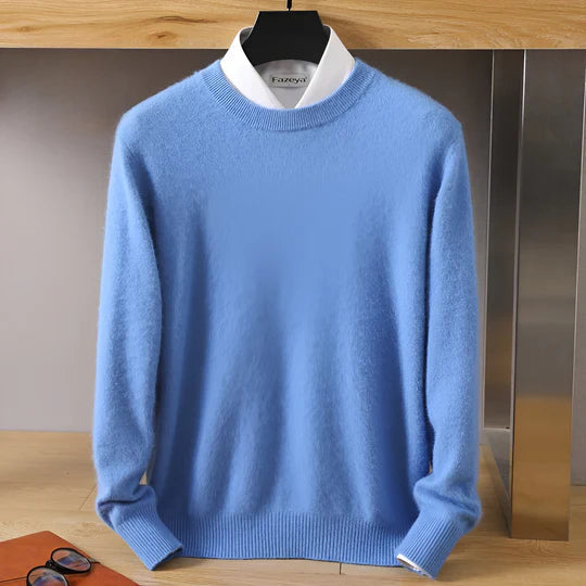 O-neck Cashmere Sweater for Men | Lightweight
