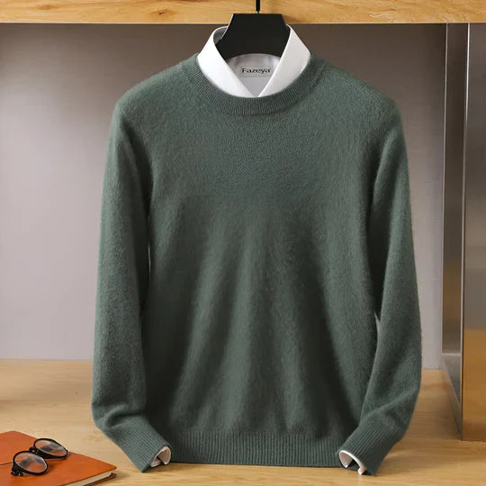 O-neck Cashmere Sweater for Men | Lightweight