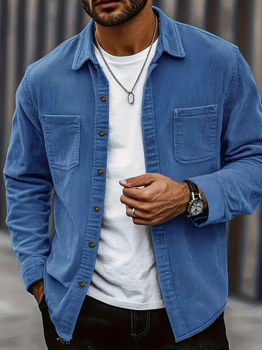 Men's Cord Jacket | Casual Cut with Breast Pockets | 0