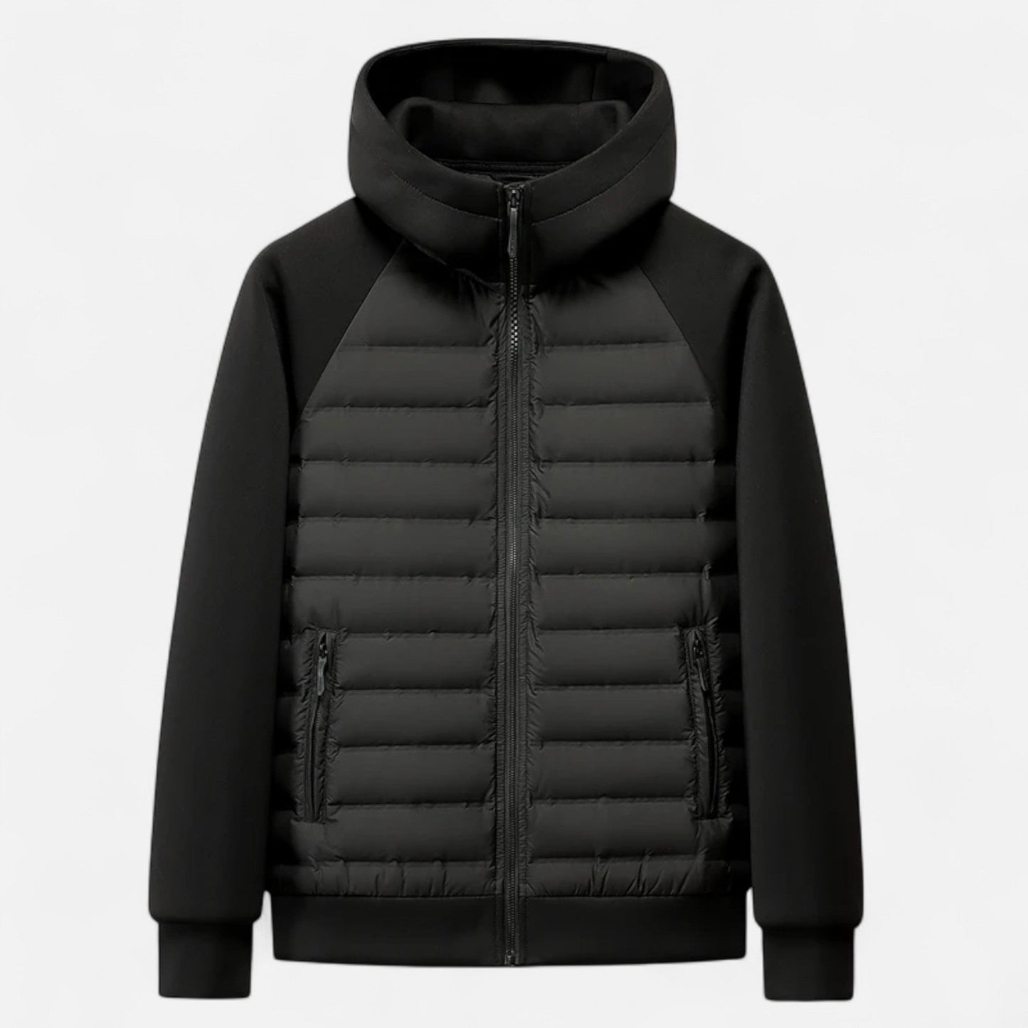 Men's Down Jacket | Spliced Quilted Design | Winter | Black