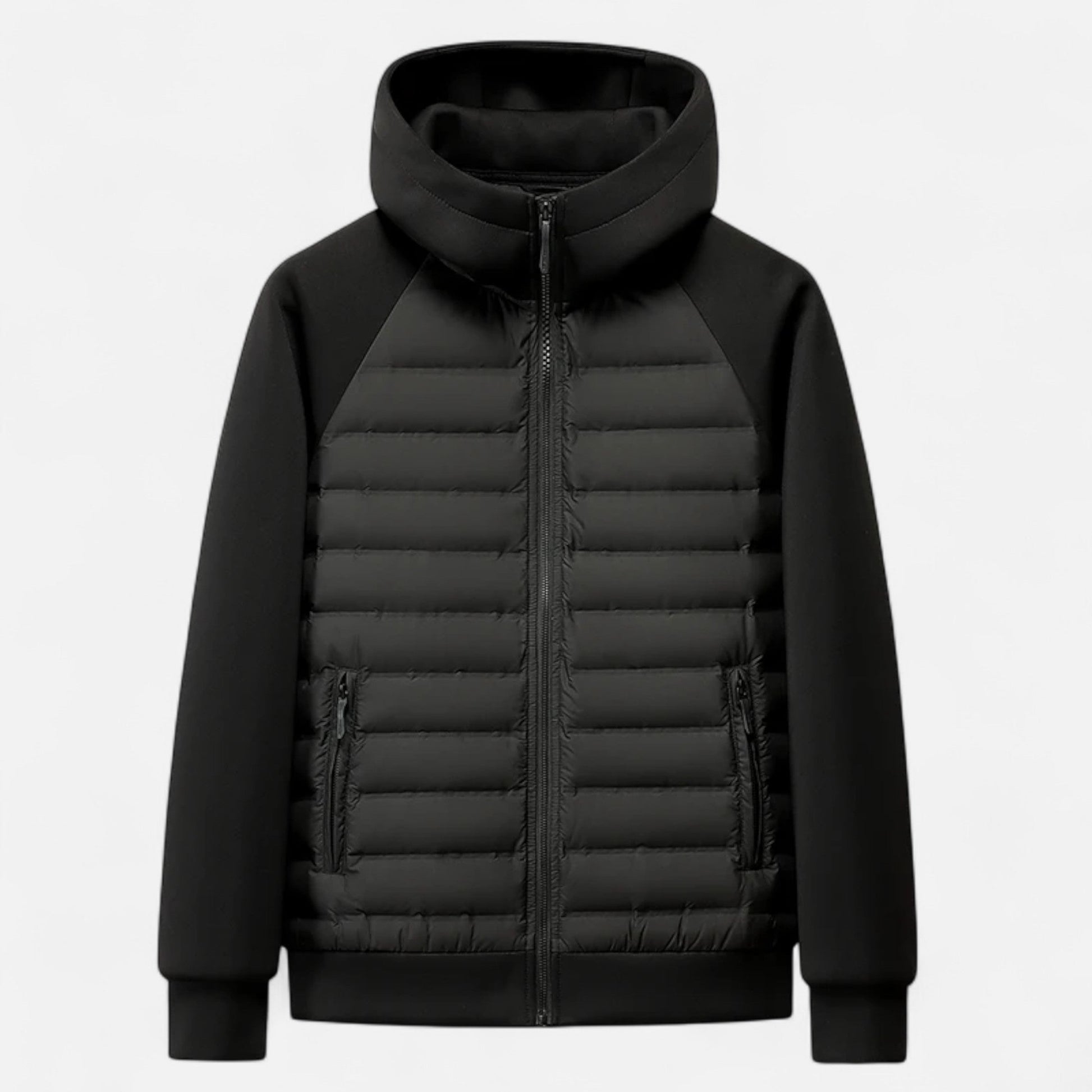 Men's Down Jacket | Spliced Quilted Design | Winter | Black