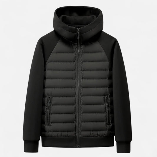 Men's Down Jacket | Spliced Quilted Design | Winter | Black