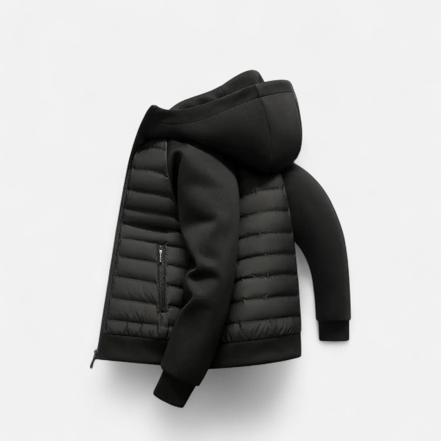 Men's Down Jacket | Spliced Quilted Design | Winter | Black2