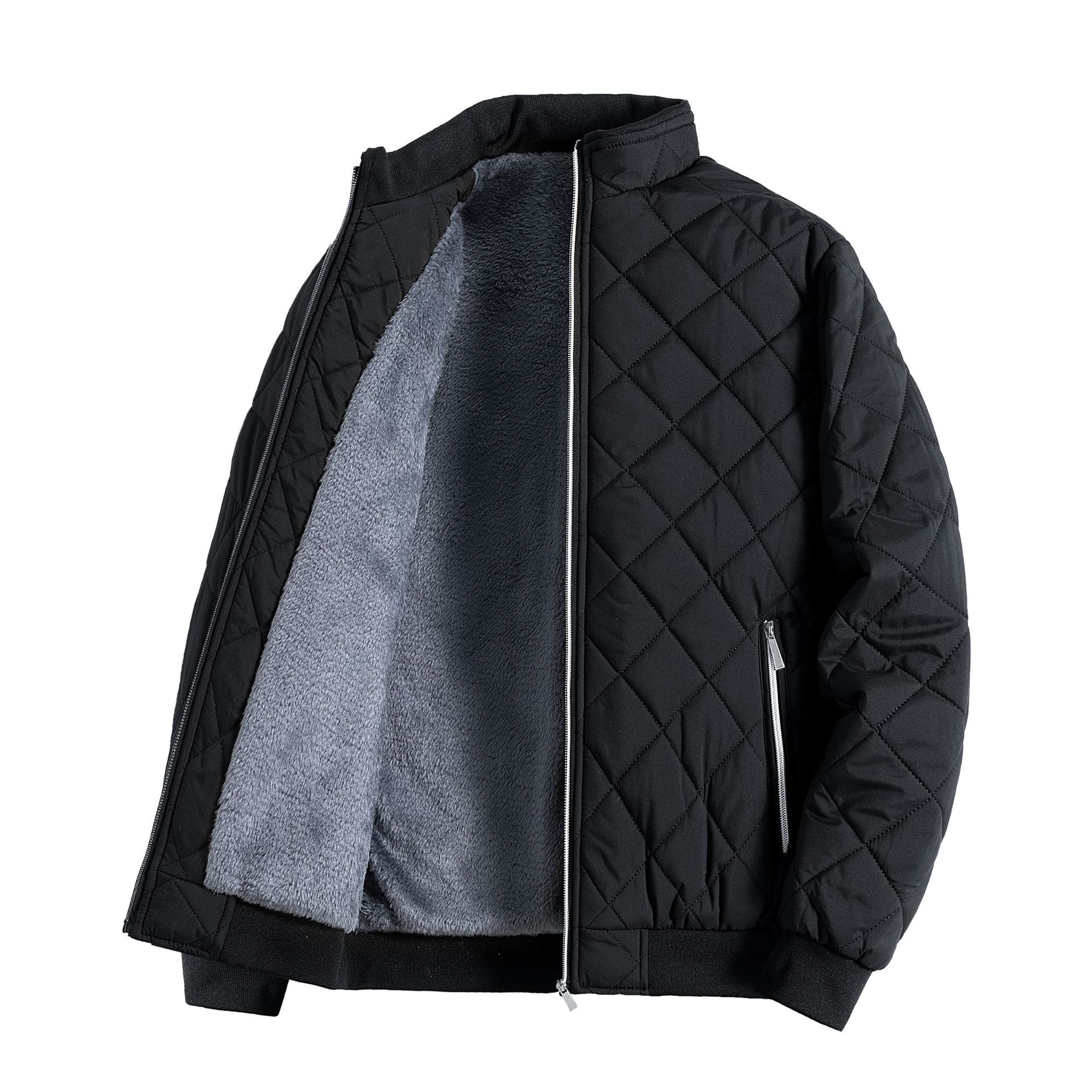 Men's Fleece Jacket | Quilted, High Collar | Winter 0