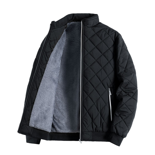Men's Fleece Jacket | Quilted, High Collar | Winter 0