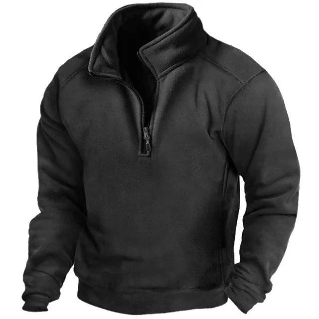 Men's Half Zip Sweater | High Collar, Windproof | Winter 0