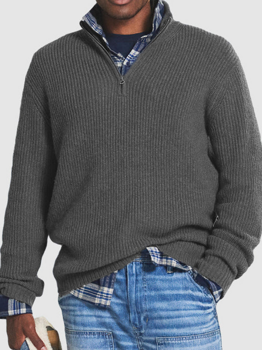 Men's Half Zip Sweatshirt | Casual Fit | Gray