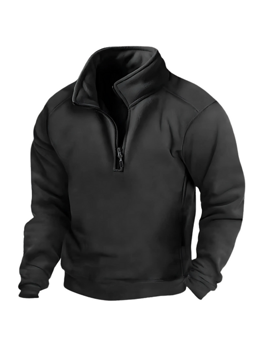 Men's Half Zip Sweatshirt | Winter Fit | Black