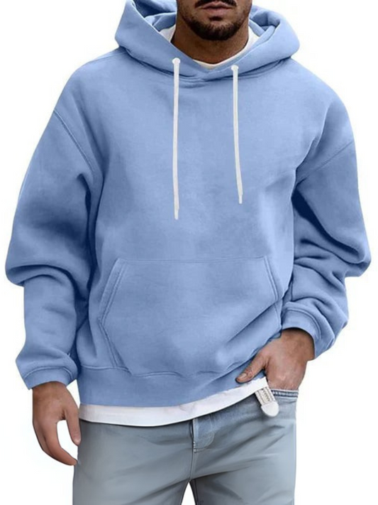 Men's Hoodie, Adjustable Hood | Kangaroo Pocket | Light Blue